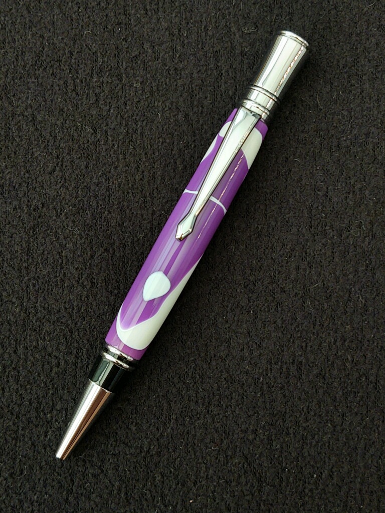 This Purple & White Executive Twist Pen is made with love by Blackbear Designs! Shop more unique gift ideas today with Spots Initiatives, the best way to support creators.